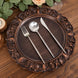 6 Pack Dark Brown Retro Baroque Acrylic Charger Plates With Ornate Embossed Rim Round Aristocrat