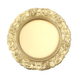 14inch Metallic Gold Vintage Plastic Charger Plates Engraved Baroque Rim, Disposable Serving Trays#whtbkgd