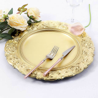 Add a touch of elegance with Metallic Gold Charger Plates