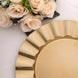 6 Pack 13inch Round Gold Acrylic Plastic Dinner Plate Chargers With Wavy Scalloped Rim