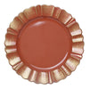 6 Pack | 13inch Round Terracotta Acrylic Plastic Dinner Plate Chargers With Gold Brushed#whtbkgd