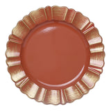6 Pack 13inch Round Terracotta (Rust) Acrylic Plastic Charger Plates#whtbkgd
