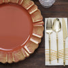 6 Pack | 13inch Round Terracotta Acrylic Plastic Dinner Plate Chargers With Gold Brushed