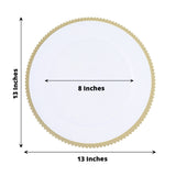 6 Pack 13inch Clear Sunray Wavy Gold Rim Acrylic Plastic Charger Plates Round Dinner Charger Plates