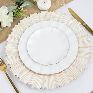 Reusable and Stylish Antique White Sunray Charger Plates