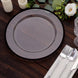 10 Pack 12inch Black Rim Clear Heavy Duty Disposable Charger Plates, Plastic Serving Tray 