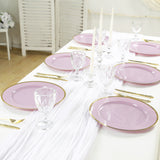 10 Pack Lavender Lilac Economy Plastic Charger Plates With Gold Rim