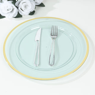 <span style="background-color:transparent;color:#111111;">Opulent Transparent Blue Economy Plastic Charger Plates</span>