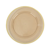 10 Pack Amber Gold Economy Plastic Charger Plates With Gold Rim#whtbkgd