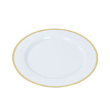 10 Pack White Economy Plastic Charger Plates With Gold Rim, 12inch Round Dinner Chargers