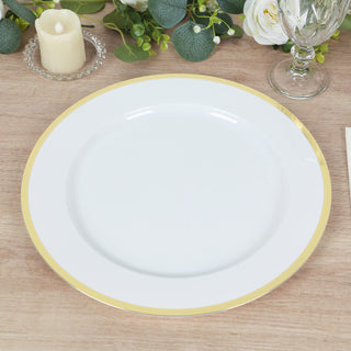 <span style="background-color:transparent;color:#000000;">White Charger Plates with Gold Rim for Stunning Table Settings</span>