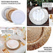 6 Pack | 13inch White Embossed Peacock Design Disposable Charger Plates