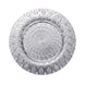 6 Pack | 13inch Silver Embossed Peacock Design Disposable Charger Plates#whtbkgd