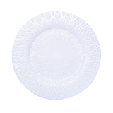 6 Pack | 13inch White Embossed Peacock Design Disposable Charger Plates#whtbkgd