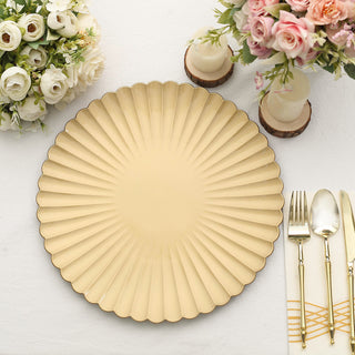 Elevate Your Table Setting with Gold Scalloped Shell Charger Plates