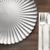 6 Pack | 13inch Silver Scalloped Shell Pattern Plastic Charger Plates