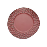 6 Pack Matte Finish Burgundy Hammered Charger Plates, Flat Modern Dinner Serving Plates#whtbkgd
