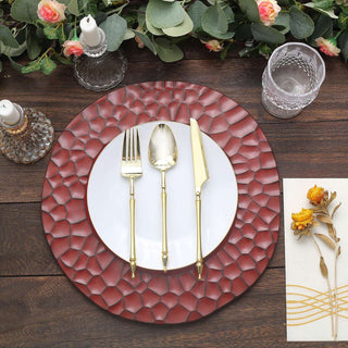 Convenient and Timelessly Classic Burgundy Charger Plates