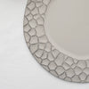 6 Pack | 13inch Matte Gray Irregular Round Plastic Charger Plates With Giraffe Pattern Rim