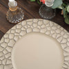 6 Pack | 13inch Taupe Irregular Round Plastic Charger Plates With Giraffe Pattern Rim