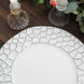 6 Pack Matte Finish White Hammered Charger Plates, Flat Modern Dinner Serving Plates - 13inch