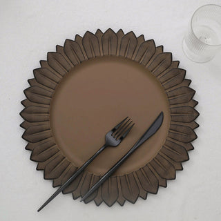 Hassle-Free and Time-Saving Dining Experience with 6 Pack of 13" Matte Natural Sunflower Disposable Charger Plates