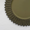 6 Pack | 13inch Matte Olive Green Sunflower Disposable Charger Plates