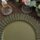 6 Pack | 13inch Matte Olive Green Sunflower Disposable Charger Plates