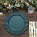 6 Pack | 13inch Matte Teal Sunflower Disposable Charger Plates