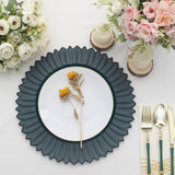 6 Pack | 13inch Matte Teal Sunflower Disposable Charger Plates