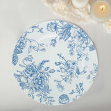 6 Pack White Blue French Toile Acrylic Charger Plates