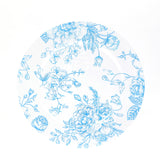 6 Pack Round Floral Acrylic Charger Plates in French Toile Pattern#whtbkgd