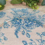 6 Pack Round Floral Acrylic Charger Plates in French Toile Pattern