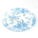 6 Pack Round Floral Acrylic Charger Plates in French Toile Pattern