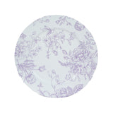 6 Pack Round Floral Acrylic Charger Plates in French Toile Pattern#whtbkgd