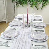 6 Pack Round Floral Acrylic Charger Plates in French Toile Pattern