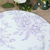 6 Pack Round Floral Acrylic Charger Plates in French Toile Pattern