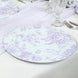 6 Pack Round Floral Acrylic Charger Plates in French Toile Pattern