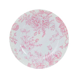6 Pack White Pink French Toile Acrylic Charger Plates#whtbkgd