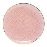 10 Pack Transparent Blush Hammered Disposable Charger Plates Round Plastic Serving Plates#whtbkgd