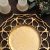 13inch Gold Hollow Flower Acrylic Charger Plates, Floral Cutout Decorative Plastic Serving Plates