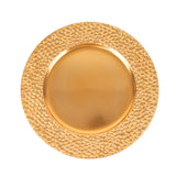 6 Pack Metallic Gold Acrylic Dinner Serving Plates With Hammered Rim, 13inch Round Charger Plates#whtbkgd