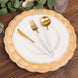 6 Pack Metallic Gold Disposable Sunflower Charger Plates With Scalloped Rim, Elegant Acrylic
