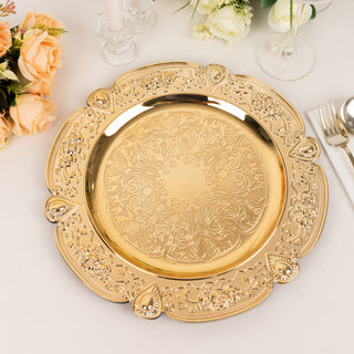 Elevate Your Table Settings with Gold Round Acrylic Charger Plates