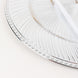 6 Pack Metallic Silver Swirl Pattern Round Acrylic Charger Plates With Beaded Rim