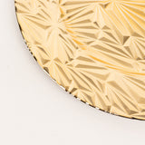 6 Pack Metallic Gold Rock Cut Acrylic Charger Plates, 13inch Round Plastic Decorative Serving Plates