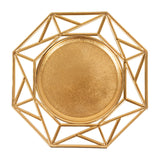 6 Pack Metallic Gold Acrylic Charger Plates Hollow Geometric Rim 13inch Octagon Plastic#whtbkgd