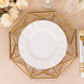 6 Pack Metallic Gold Acrylic Charger Plates Hollow Geometric Rim 13inch Octagon Plastic Decorative