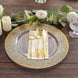 6 Pack Clear Acrylic Round Charger Plates With Gold Hammered Rim