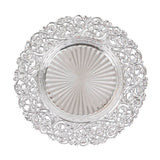 Ornate silver decorative plate with intricate patterning #whtbkgd
